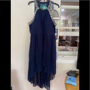 halter top high low dress